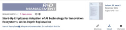 Sự Chấp Nhận Công Nghệ AI của Nhân Viên Start-Up trong Hệ Sinh Thái Đổi Mới Sáng Tạo: Một Khám Phá Chuyên Sâu - Công bố quốc tế của CSTRAD trên tạp chí R&D Management (SSCI, IF 5.7)