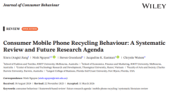 Hành vi tái chế điện thoại di động của người tiêu dùng: Đánh giá hệ thống và chương trình nghiên cứu trong tương lai - Công bố quốc tế của TTNC&PTKHCN trên tạp chí Journal of Consumer Behaviour (SSCI IF 5.2, Scopus Q1, hạng A trong danh mục ABDC)